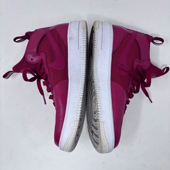 Nike Air Force 1 Mid - Red Leather Sneakers Size 8